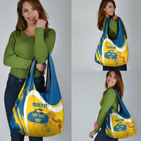 Custom Sweden Curling Grocery Bag Konungariket Sverige Tre Kronor Grunge Style - Wonder Print Shop