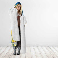 Custom Sweden Curling Hooded Blanket Konungariket Sverige Tre Kronor Grunge Style - Wonder Print Shop