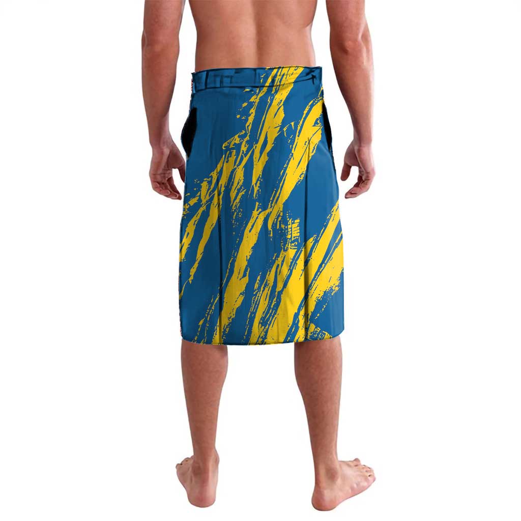 Custom Sweden Curling Lavalava Konungariket Sverige Tre Kronor Grunge Style - Wonder Print Shop