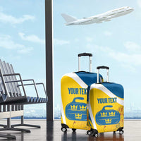 Custom Sweden Curling Luggage Cover Konungariket Sverige Tre Kronor Grunge Style - Wonder Print Shop