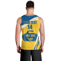 Custom Sweden Curling Men Tank Top Konungariket Sverige Tre Kronor Grunge Style - Wonder Print Shop