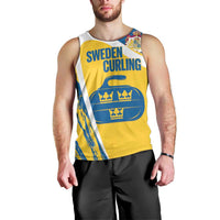 Custom Sweden Curling Men Tank Top Konungariket Sverige Tre Kronor Grunge Style - Wonder Print Shop