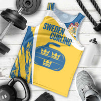 Custom Sweden Curling Men Tank Top Konungariket Sverige Tre Kronor Grunge Style - Wonder Print Shop