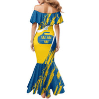 Custom Sweden Curling Mermaid Dress Konungariket Sverige Tre Kronor Grunge Style - Wonder Print Shop