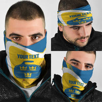 Custom Sweden Curling Neck Gaiter Konungariket Sverige Tre Kronor Grunge Style - Wonder Print Shop