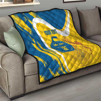Custom Sweden Curling Quilt Konungariket Sverige Tre Kronor Grunge Style - Wonder Print Shop