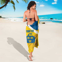Custom Sweden Curling Sarong Konungariket Sverige Tre Kronor Grunge Style - Wonder Print Shop