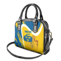 Custom Sweden Curling Shoulder Handbag Konungariket Sverige Tre Kronor Grunge Style - Wonder Print Shop