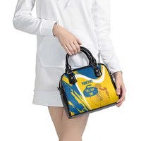 Custom Sweden Curling Shoulder Handbag Konungariket Sverige Tre Kronor Grunge Style - Wonder Print Shop
