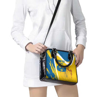 Custom Sweden Curling Shoulder Handbag Konungariket Sverige Tre Kronor Grunge Style - Wonder Print Shop