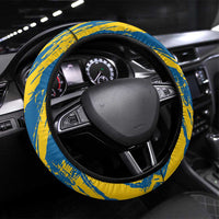 Sweden Curling Steering Wheel Cover Konungariket Sverige Tre Kronor Grunge Style - Wonder Print Shop