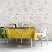 Custom Sweden Curling Tablecloth Konungariket Sverige Tre Kronor Grunge Style - Wonder Print Shop