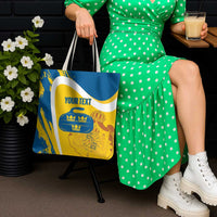 Custom Sweden Curling Tote Bag Konungariket Sverige Tre Kronor Grunge Style - Wonder Print Shop