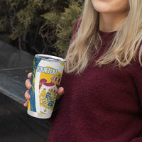 Custom Sweden Curling Tumbler Cup Konungariket Sverige Tre Kronor Grunge Style - Wonder Print Shop