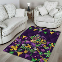 Six Seven Alligator Mardi Gras Area Rug 67 Gen Alpha Slang Carnival Beads