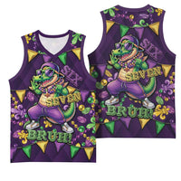 Six Seven Alligator Mardi Gras Basketball Jersey 67 Gen Alpha Slang Carnival Beads