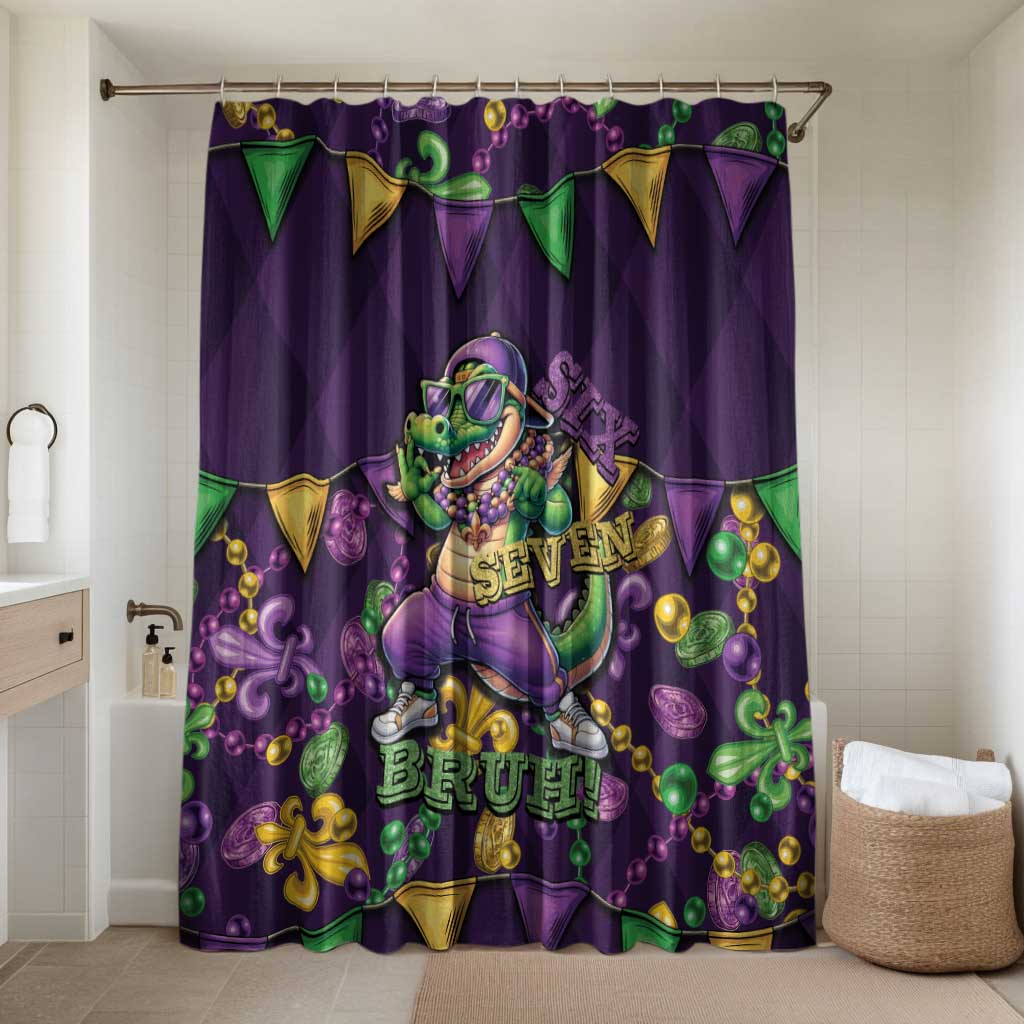 Six Seven Alligator Mardi Gras Bathroom Set 67 Gen Alpha Slang Carnival Beads