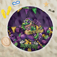 Six Seven Alligator Mardi Gras Beach Blanket 67 Gen Alpha Slang Carnival Beads