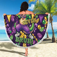 Six Seven Alligator Mardi Gras Beach Blanket 67 Gen Alpha Slang Carnival Beads