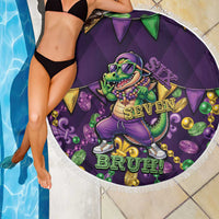 Six Seven Alligator Mardi Gras Beach Blanket 67 Gen Alpha Slang Carnival Beads