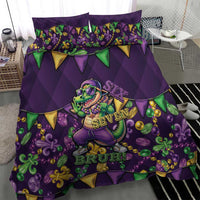 Six Seven Alligator Mardi Gras Bedding Set 67 Gen Alpha Slang Carnival Beads