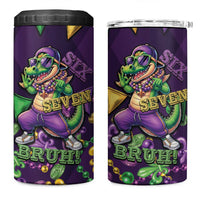 Six Seven Alligator Mardi Gras 4 in 1 Can Cooler Tumbler 67 Gen Alpha Slang Carnival Beads