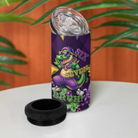 Six Seven Alligator Mardi Gras 4 in 1 Can Cooler Tumbler 67 Gen Alpha Slang Carnival Beads