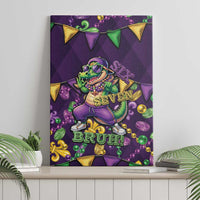 Six Seven Alligator Mardi Gras Canvas Wall Art 67 Gen Alpha Slang Carnival Beads
