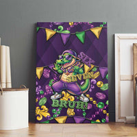Six Seven Alligator Mardi Gras Canvas Wall Art 67 Gen Alpha Slang Carnival Beads