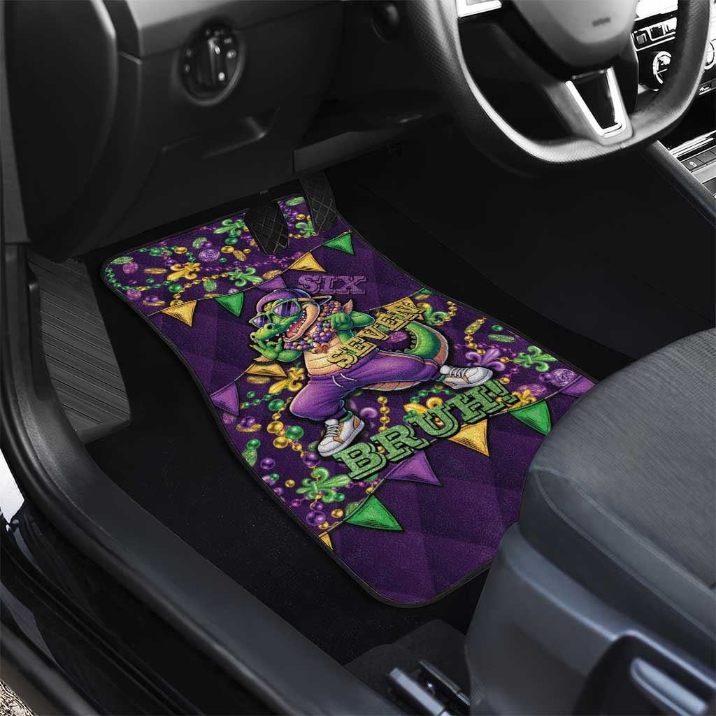 Six Seven Alligator Mardi Gras Car Mats 67 Gen Alpha Slang Carnival Beads
