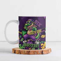 Six Seven Alligator Mardi Gras Ceramic Mug 67 Gen Alpha Slang Carnival Beads