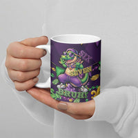 Six Seven Alligator Mardi Gras Ceramic Mug 67 Gen Alpha Slang Carnival Beads