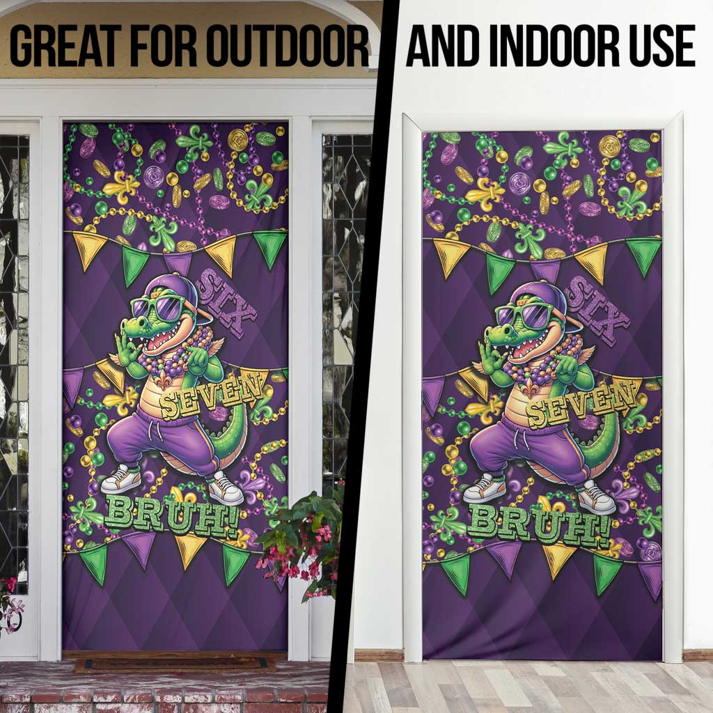Six Seven Alligator Mardi Gras Door Cover 67 Gen Alpha Slang Carnival Beads