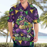 Six Seven Alligator Mardi Gras Hawaiian Shirt 67 Gen Alpha Slang Carnival Beads
