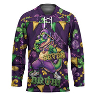 Six Seven Alligator Mardi Gras Hockey Jersey 67 Gen Alpha Slang Carnival Beads