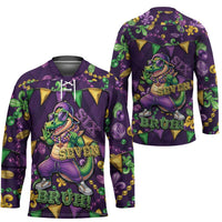 Six Seven Alligator Mardi Gras Hockey Jersey 67 Gen Alpha Slang Carnival Beads