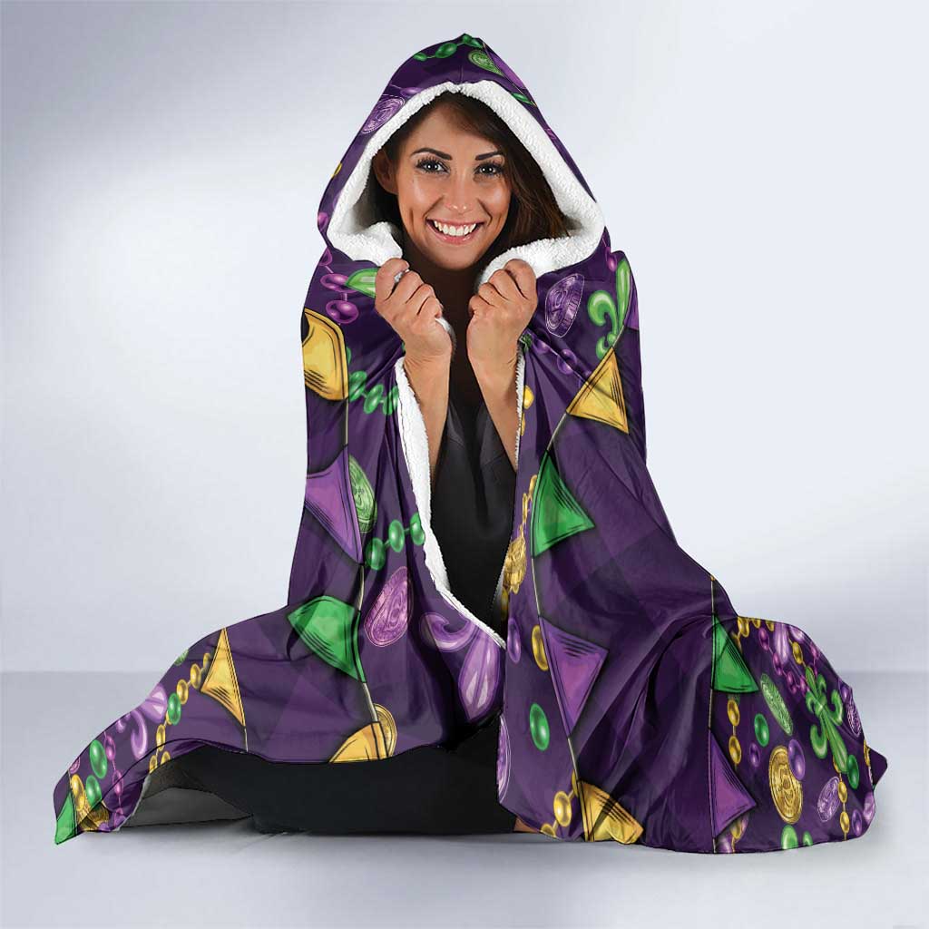 Six Seven Alligator Mardi Gras Hooded Blanket 67 Gen Alpha Slang Carnival Beads