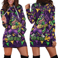 Six Seven Alligator Mardi Gras Hoodie Dress 67 Gen Alpha Slang Carnival Beads