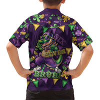 Six Seven Alligator Mardi Gras Kid Hawaiian Shirt 67 Gen Alpha Slang Carnival Beads