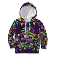 Six Seven Alligator Mardi Gras Kid Hoodie 67 Gen Alpha Slang Carnival Beads