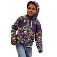 Six Seven Alligator Mardi Gras Kid Hoodie 67 Gen Alpha Slang Carnival Beads