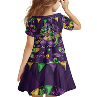 Six Seven Alligator Mardi Gras Kid Short Sleeve Dress 67 Gen Alpha Slang Carnival Beads