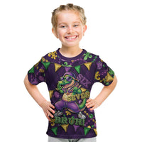 Six Seven Alligator Mardi Gras Kid T Shirt 67 Gen Alpha Slang Carnival Beads