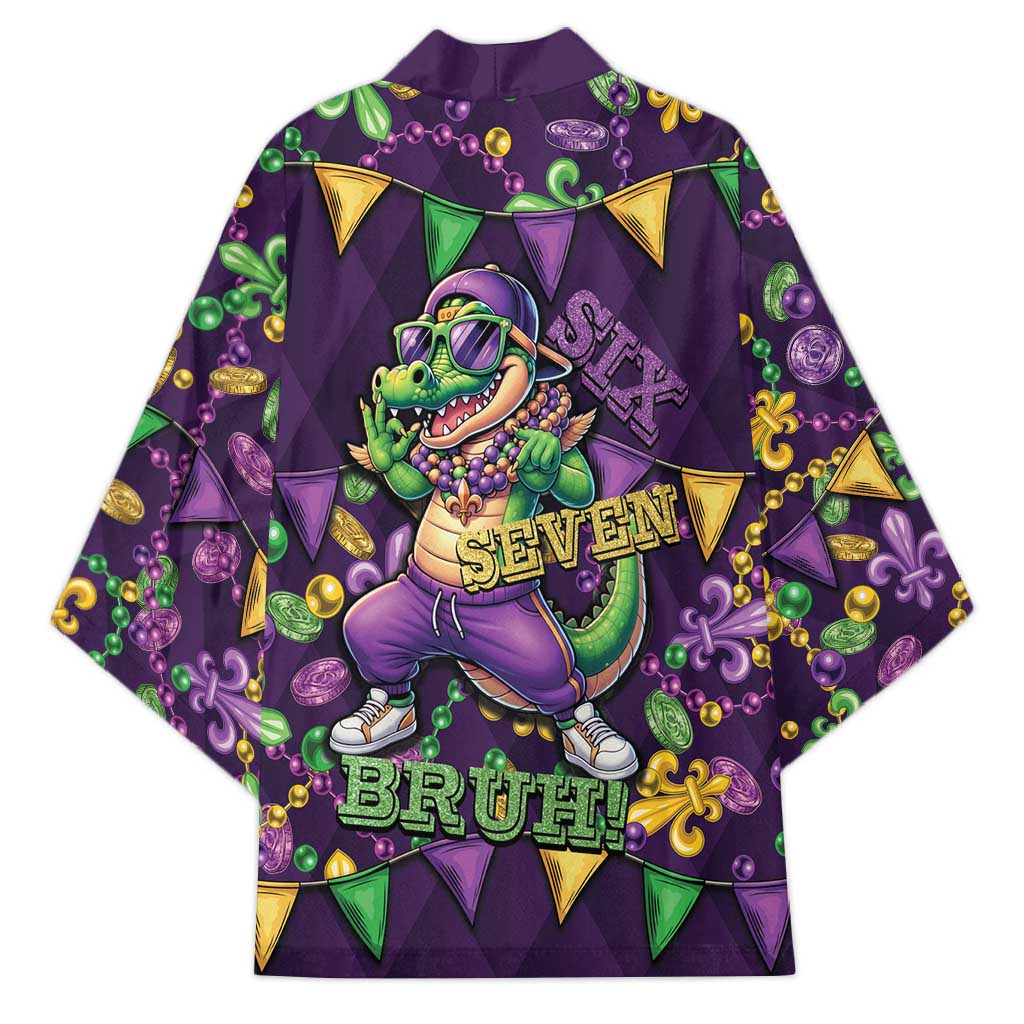 Six Seven Alligator Mardi Gras Kimono 67 Gen Alpha Slang Carnival Beads