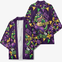 Six Seven Alligator Mardi Gras Kimono 67 Gen Alpha Slang Carnival Beads