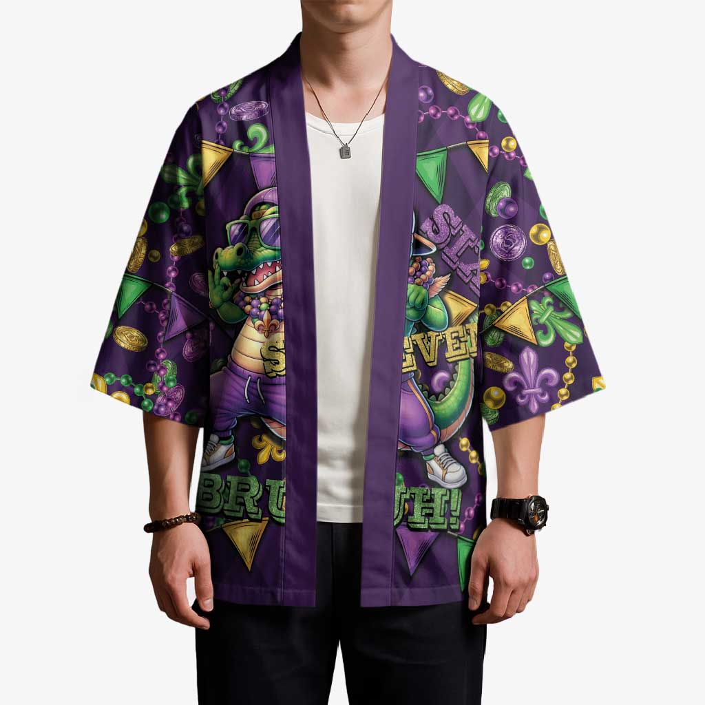 Six Seven Alligator Mardi Gras Kimono 67 Gen Alpha Slang Carnival Beads