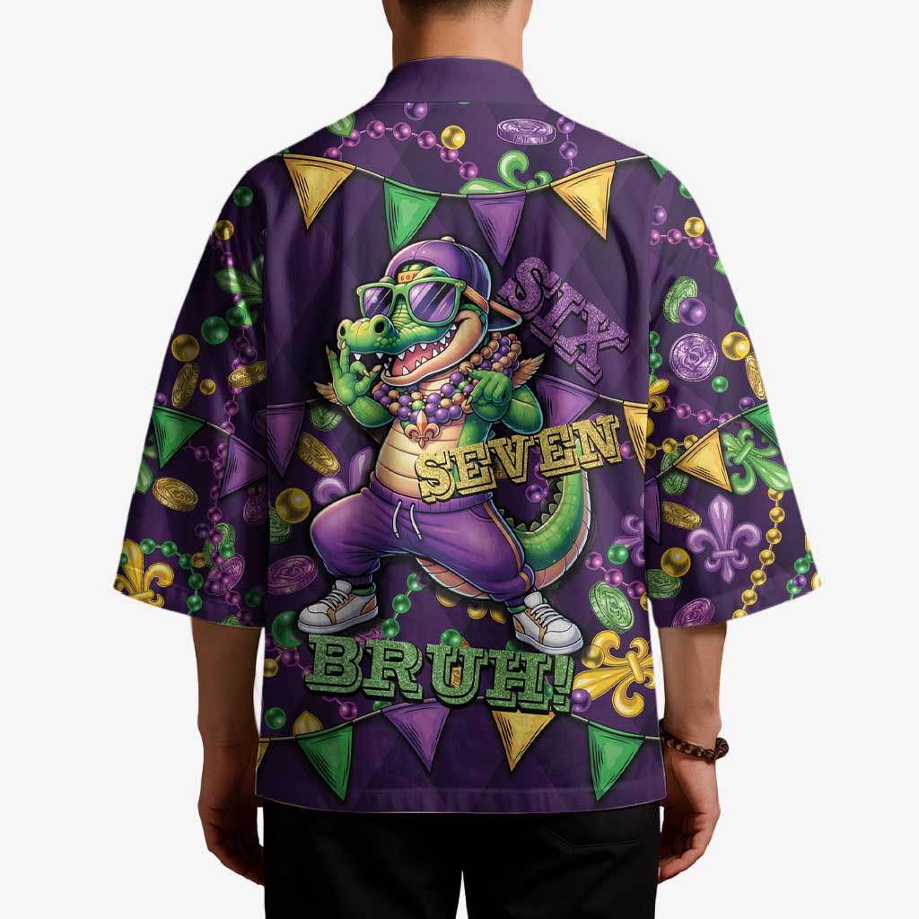 Six Seven Alligator Mardi Gras Kimono 67 Gen Alpha Slang Carnival Beads