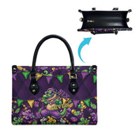 Six Seven Alligator Mardi Gras Leather Bag 67 Gen Alpha Slang Carnival Beads