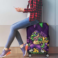 Six Seven Alligator Mardi Gras Luggage Cover 67 Gen Alpha Slang Carnival Beads