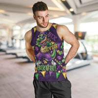 Six Seven Alligator Mardi Gras Men Tank Top 67 Gen Alpha Slang Carnival Beads